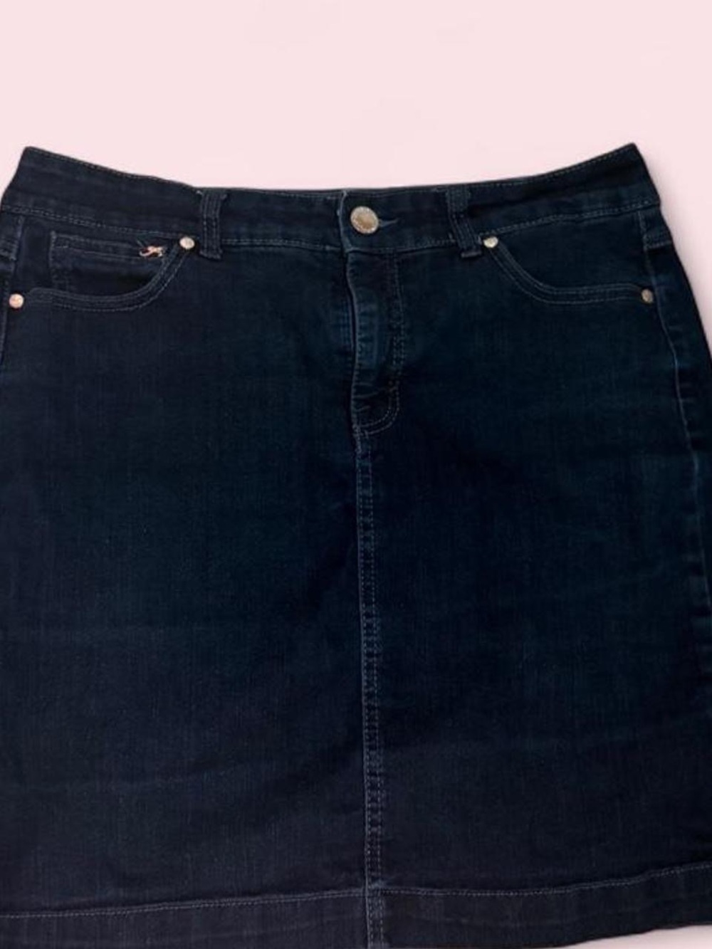 Style & Co. Dark Wash Denim Skirt - Black